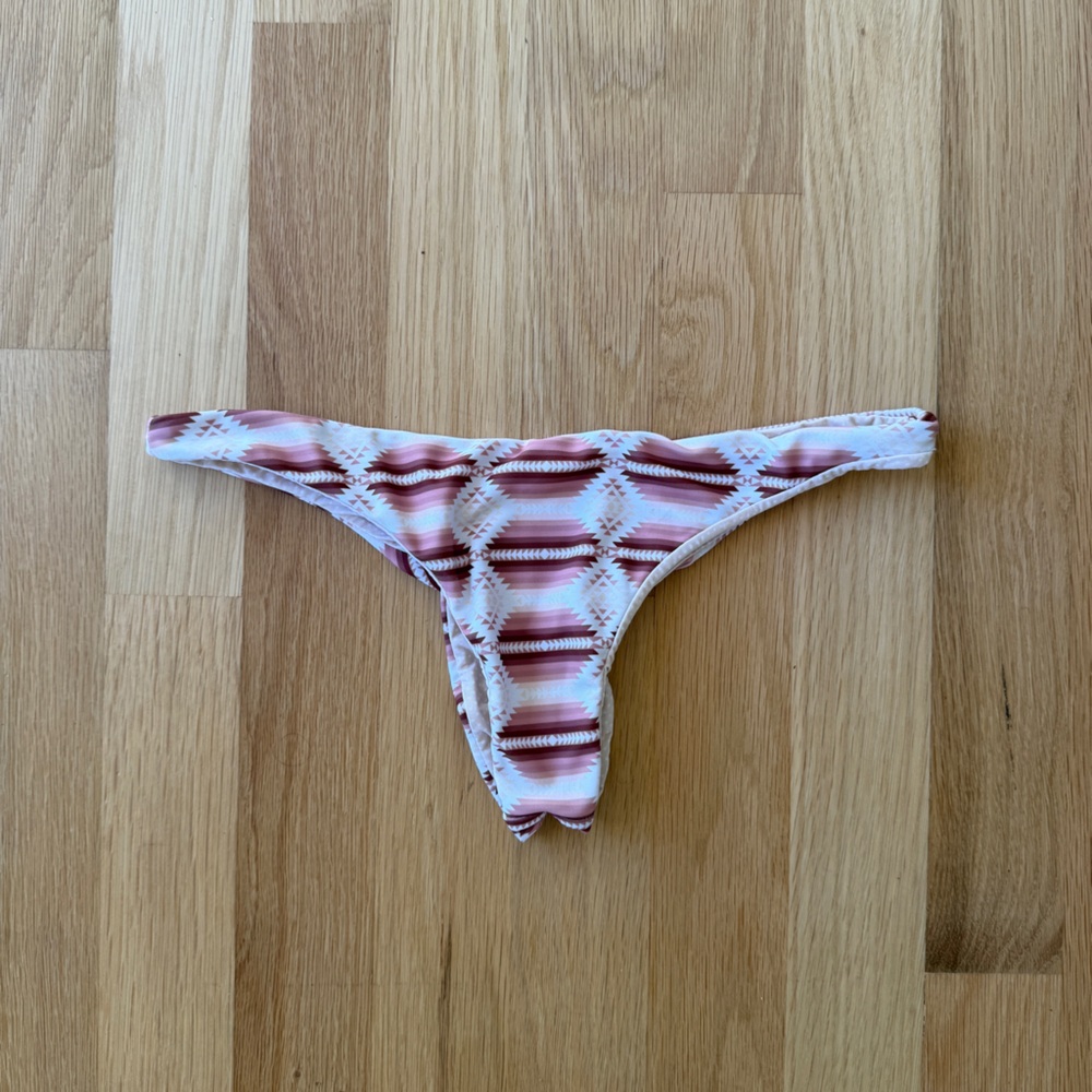 Acacia Swimwear Blush and Cream Cheeky Bikini Bottom